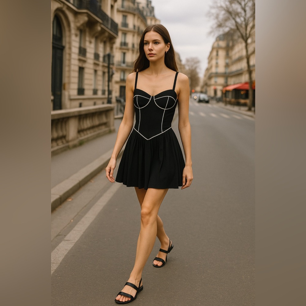 Caroline Constas Orella White Trim Mini Dress - Picture 5 of 9